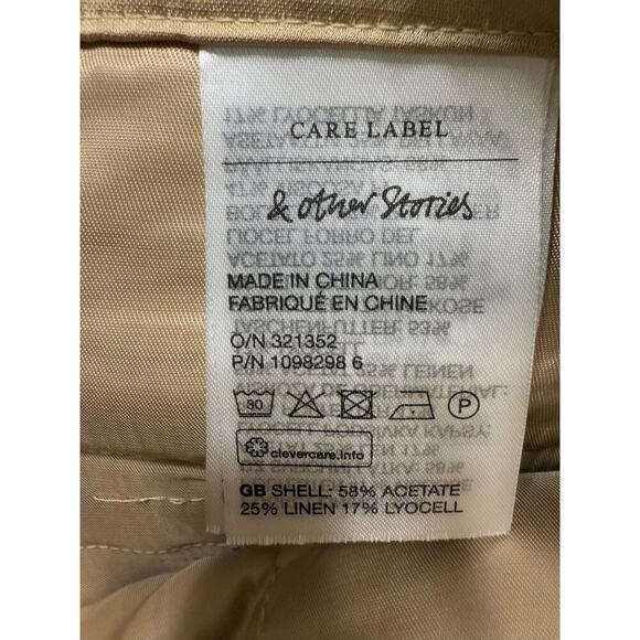 ATELIER & Other Stories Womens Straight Tailored Trousers Size US 4/ EUR 34 Gold - Picture 7 of 10